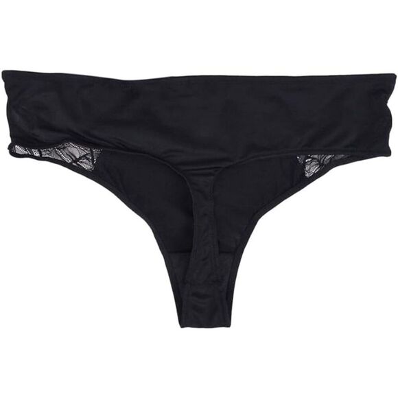 I.N.C. International Concepts Womens Lace-Trim Thong Underw Deep Black XXL - Picture 2 of 2